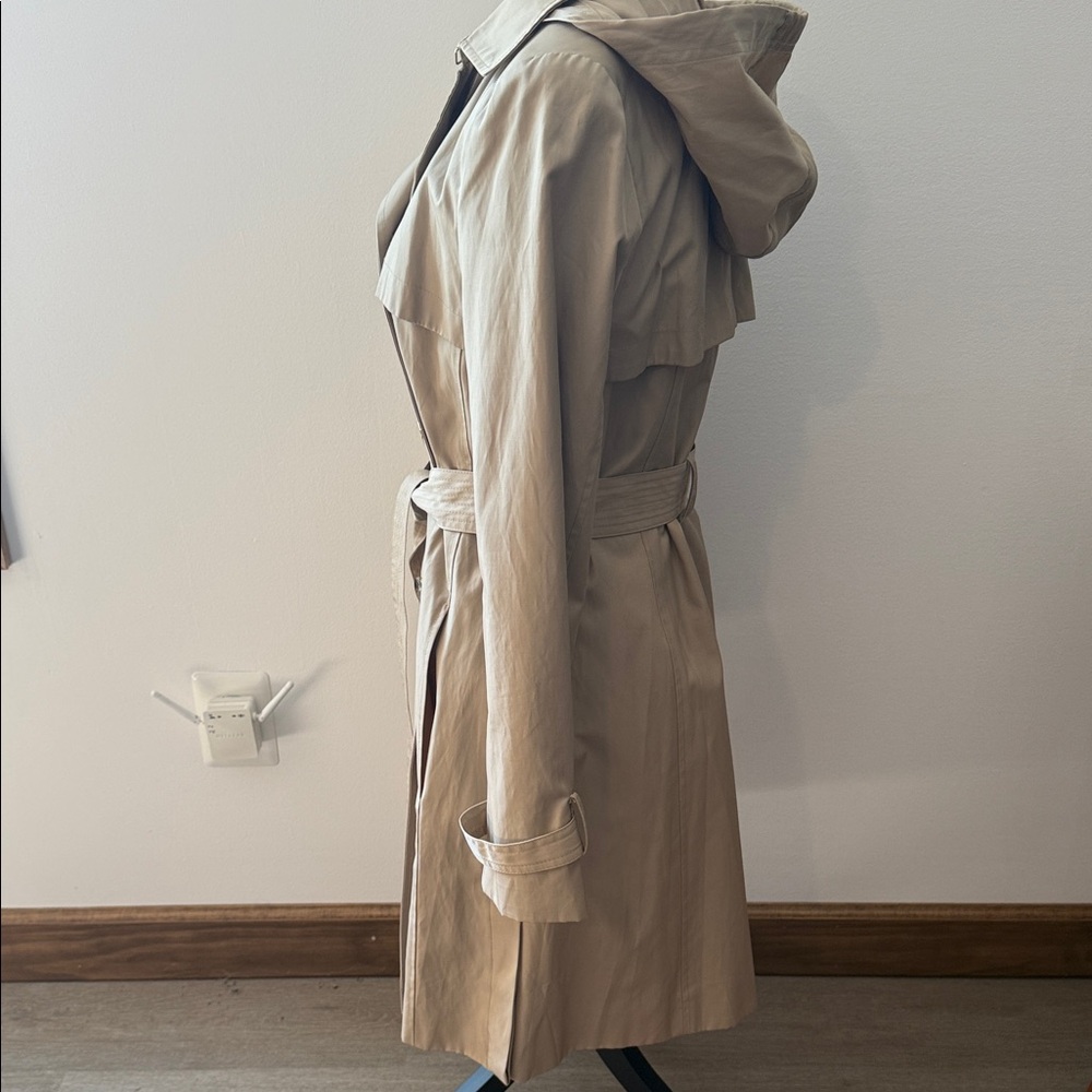 Cole Haan Beige Double-Breasted Trench Coat - Picture 3 of 7